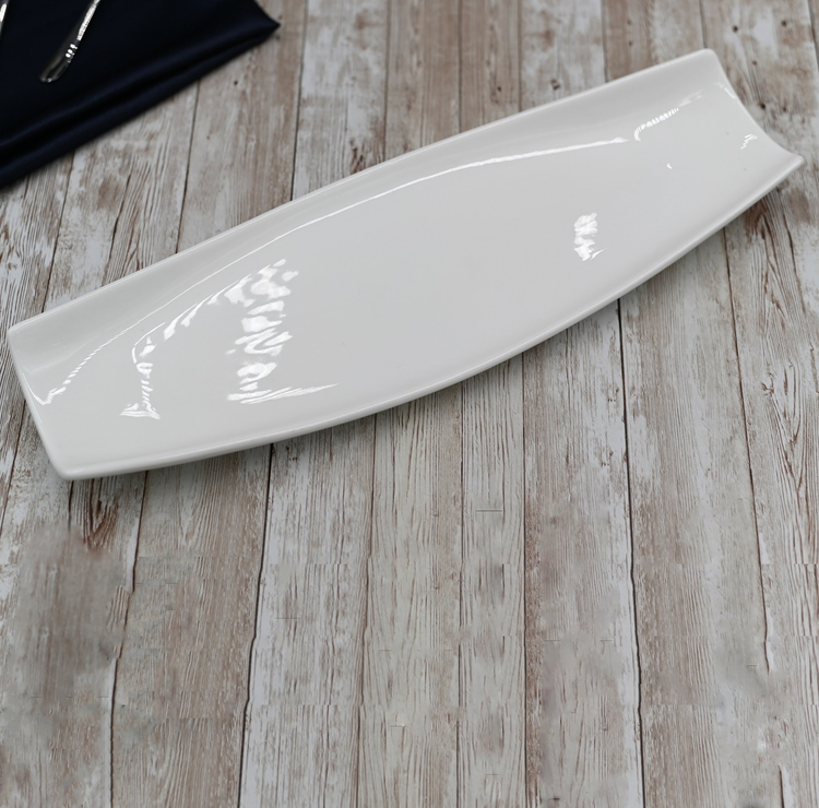Wilmax White Porcelain Flat Rectangular Serving Dish, 16 in
