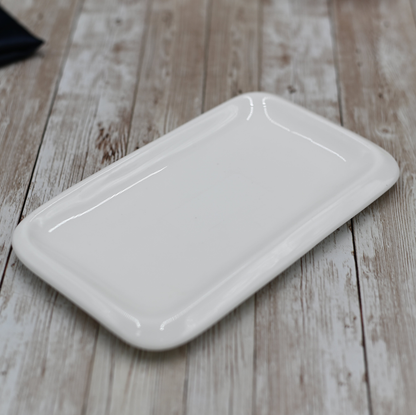 Wilmax White Porcelain Rectangular Dish, 8 x 4.5 in (Set of 6)