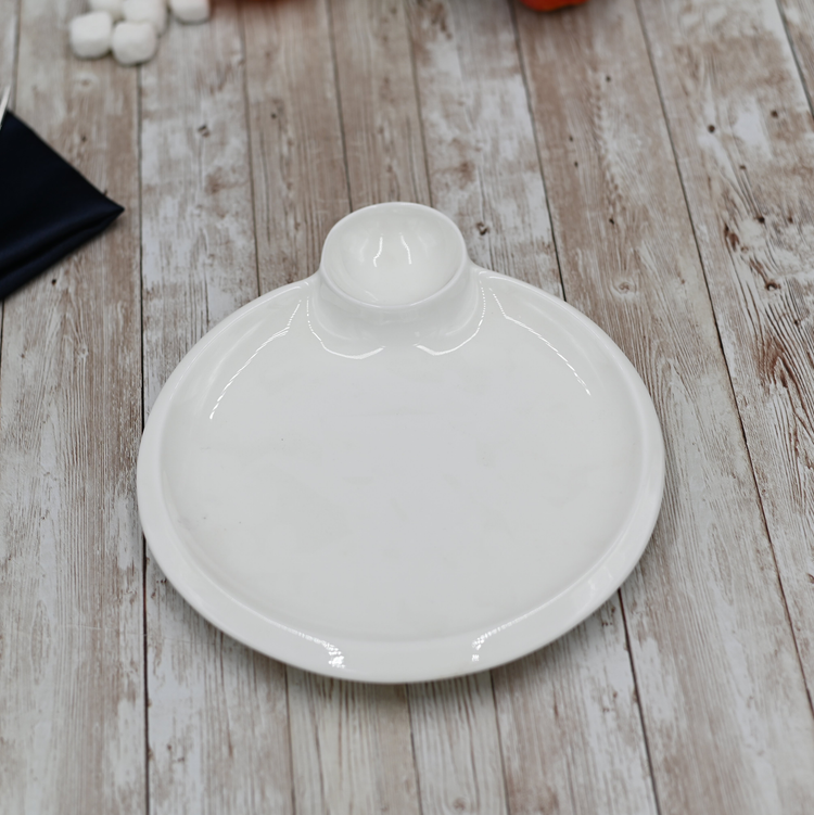Wilmax White Porcelain Round Platter, 8 in (20 cm)