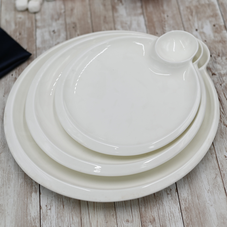 Wilmax White Porcelain Round Platter, 8 in (20 cm)