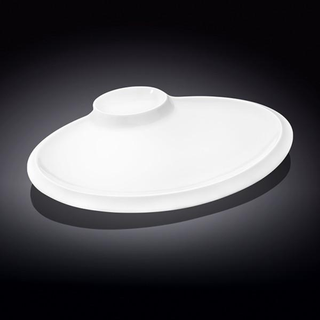 Wilmax White Porcelain 2-Compartment Oval Platter, 12 in