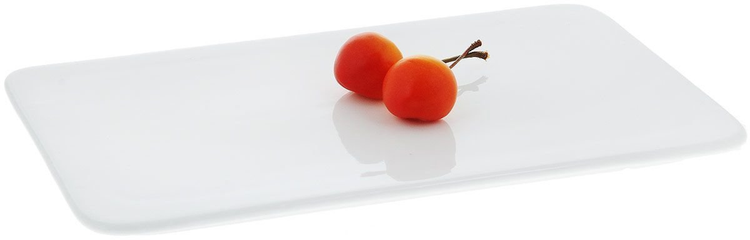 Wilmax White Porcelain Flat Platter, 10 x 5.5 in (Set of 6)