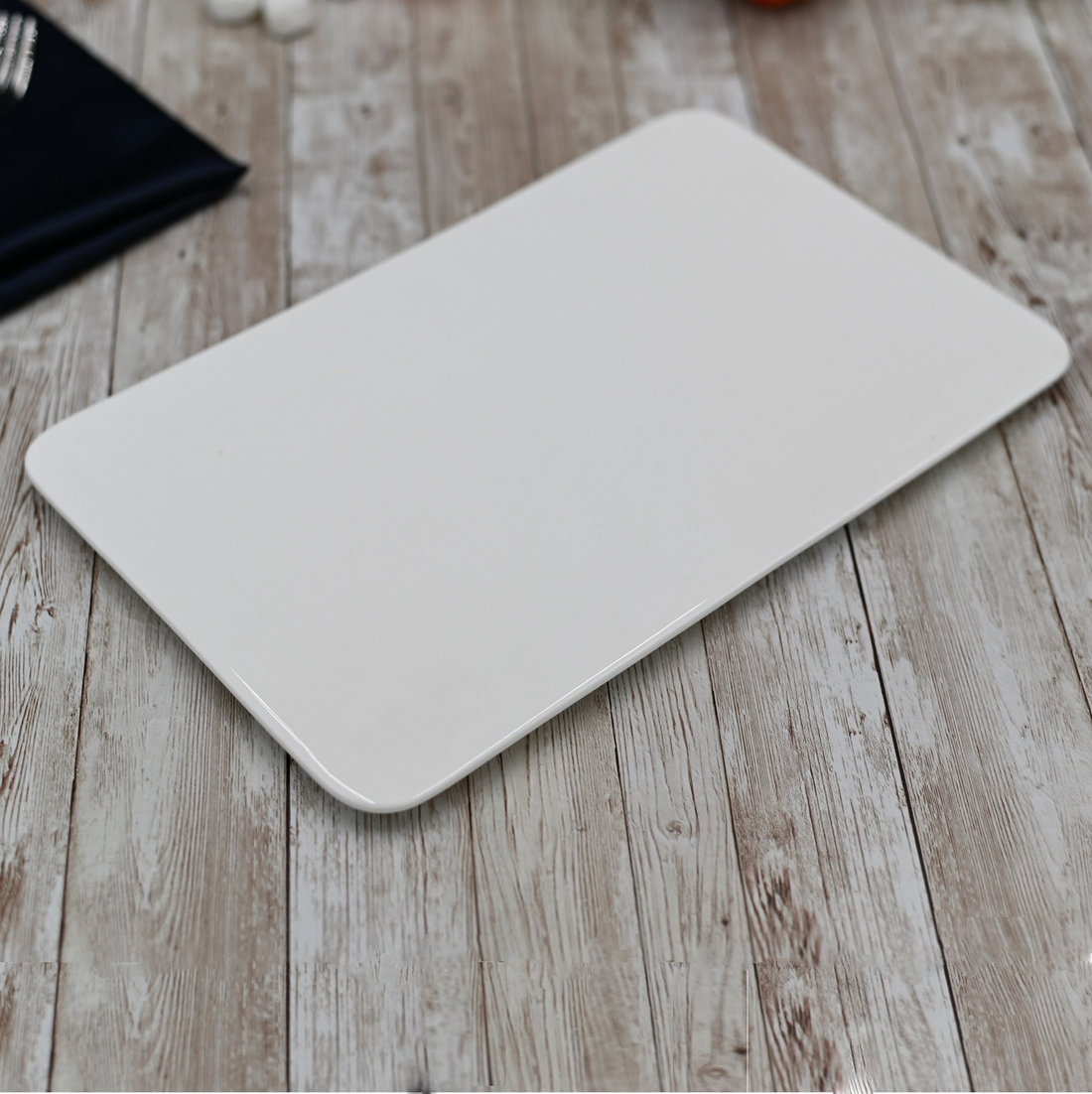 Wilmax White Porcelain Flat Platter, 12 x 7.5 in