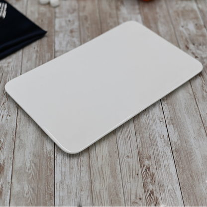 Wilmax White Porcelain Flat Platter, 12 x 7.5 in
