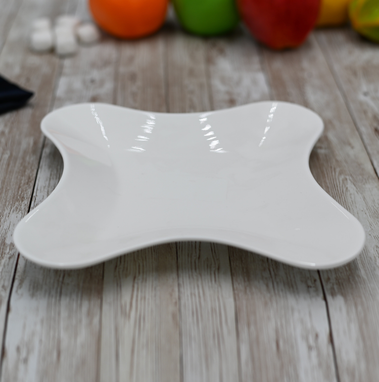 Wilmax White Porcelain Square Serving Dish, 8 in (Set of 6)