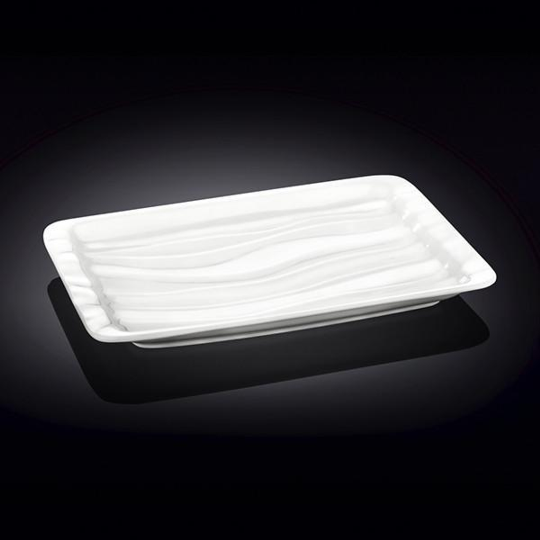 Wilmax White Porcelain Japanese-Style Dish, 10.5 x 6.5 in