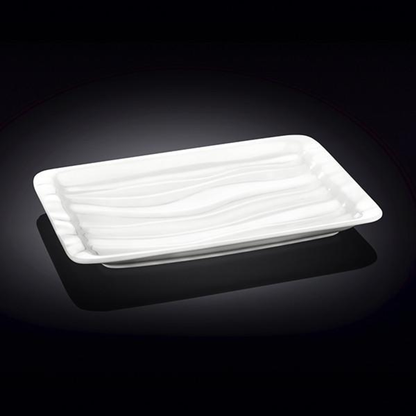 Wilmax White Porcelain Japanese-Style Dish, 10.5 x 6.5 in