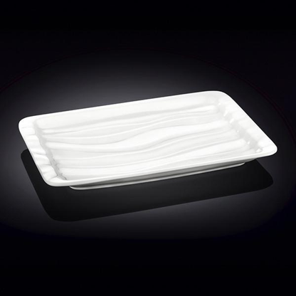 Wilmax White Porcelain Japanese-Style Dish, 12.5 x 8 in
