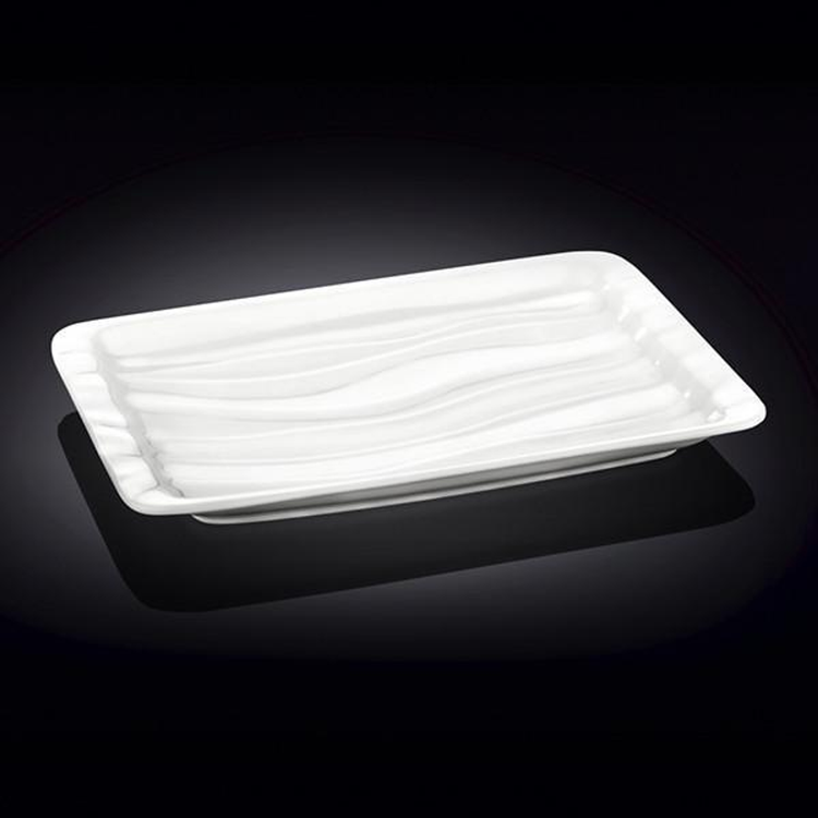 Wilmax White Porcelain Japanese-Style Dish, 12.5 x 8 in