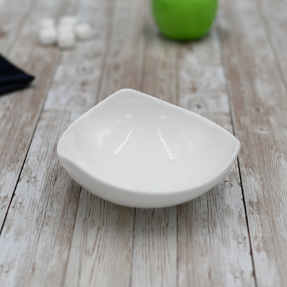 Wilmax White Porcelain Triangular Dish, 5 in (Set of 6)