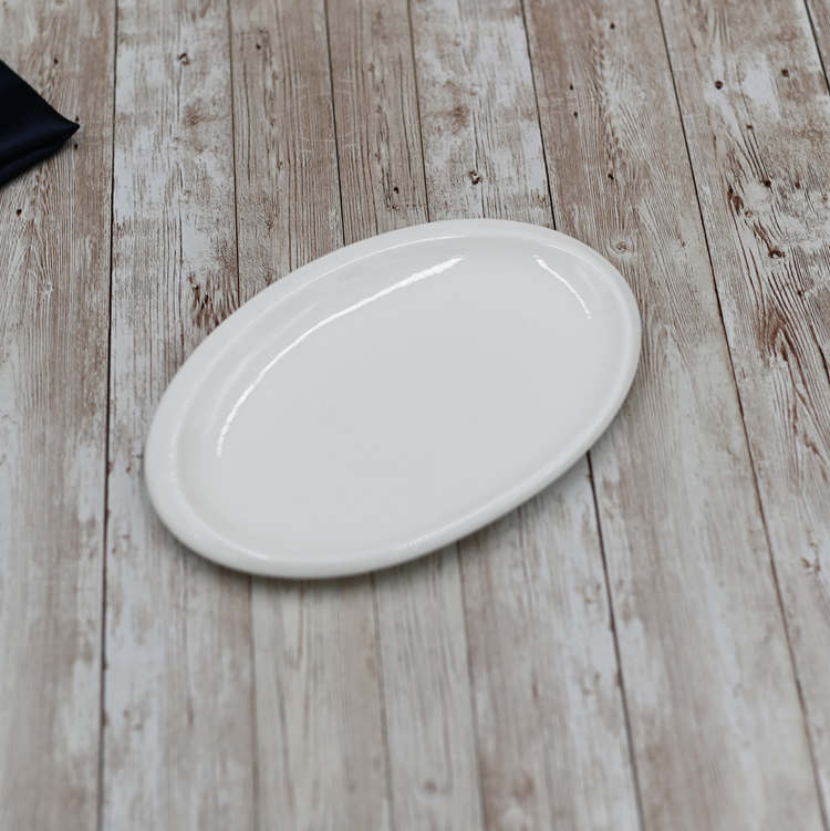 Wilmax White Porcelain Oval Platter, 8 in (21 cm)
