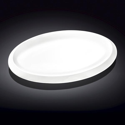 Wilmax Fine Porcelain Oval Serving Platter, 16 in / 41 cm, White