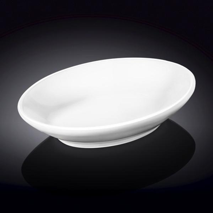 Wilmax White Porcelain Oval Snack Dish, 3.5 x 2.5 in