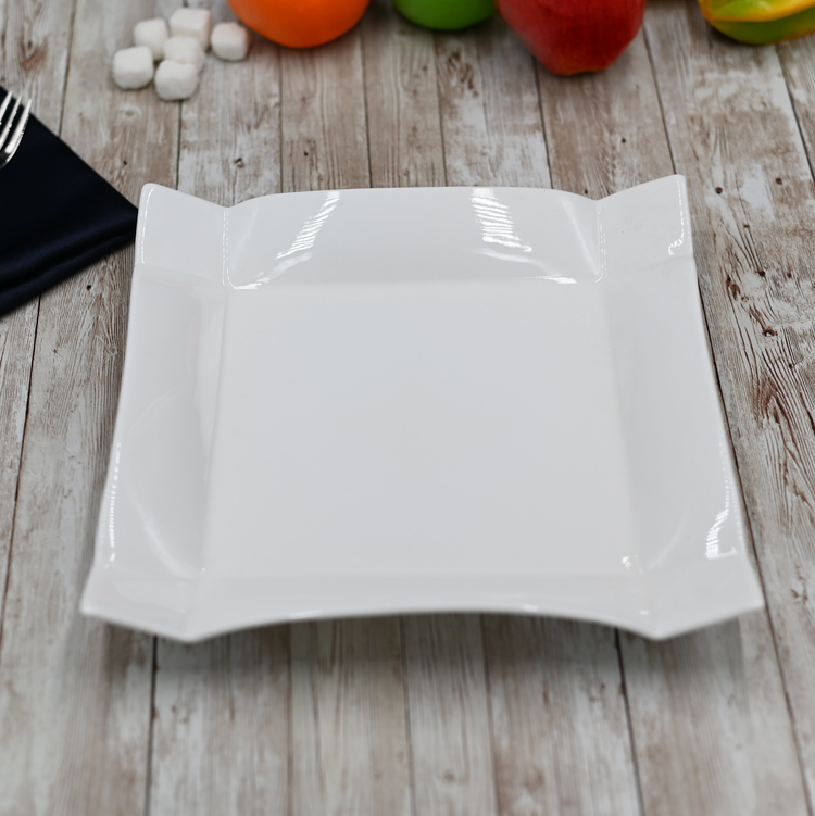Wilmax Porcelain Square Dinner Plate, 10 in