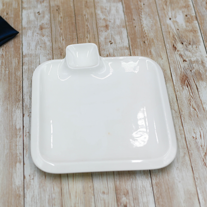Wilmax White Porcelain Square Platter, 8 x 8 in