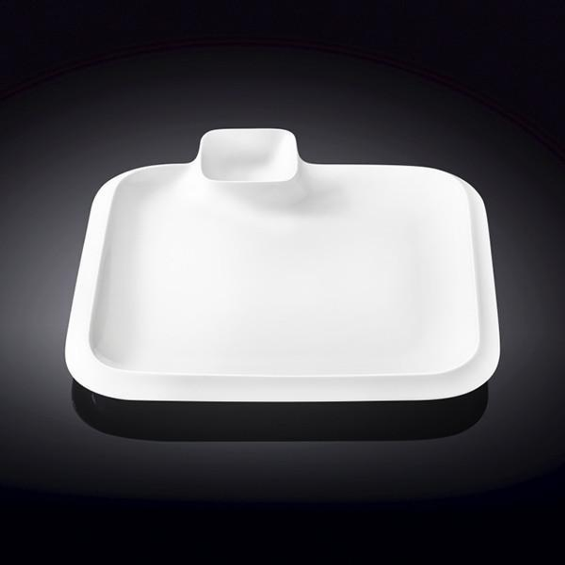 Wilmax Fine Porcelain Divided Square Platter, 10 in / 26 cm