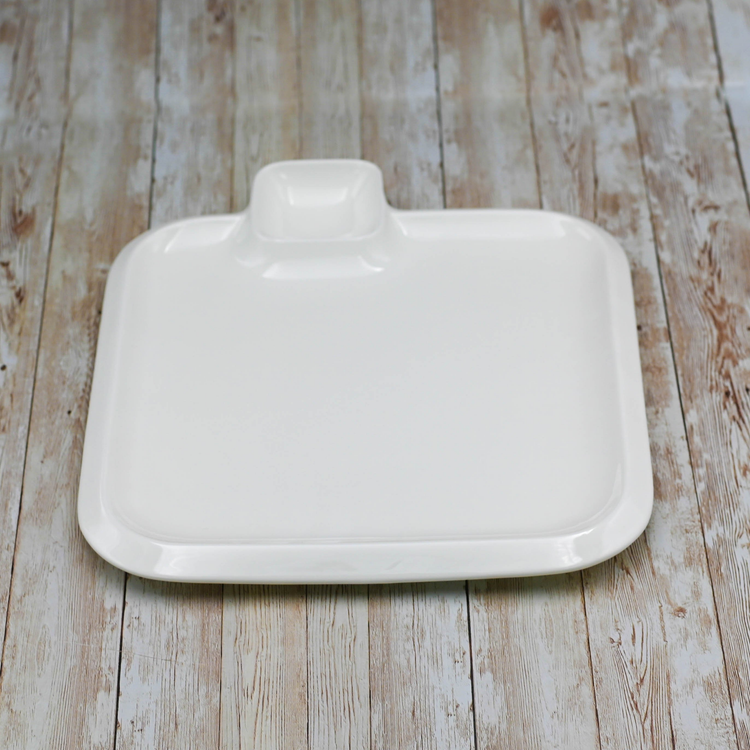 Wilmax Fine Porcelain Divided Square Platter, 12 in / 31 cm