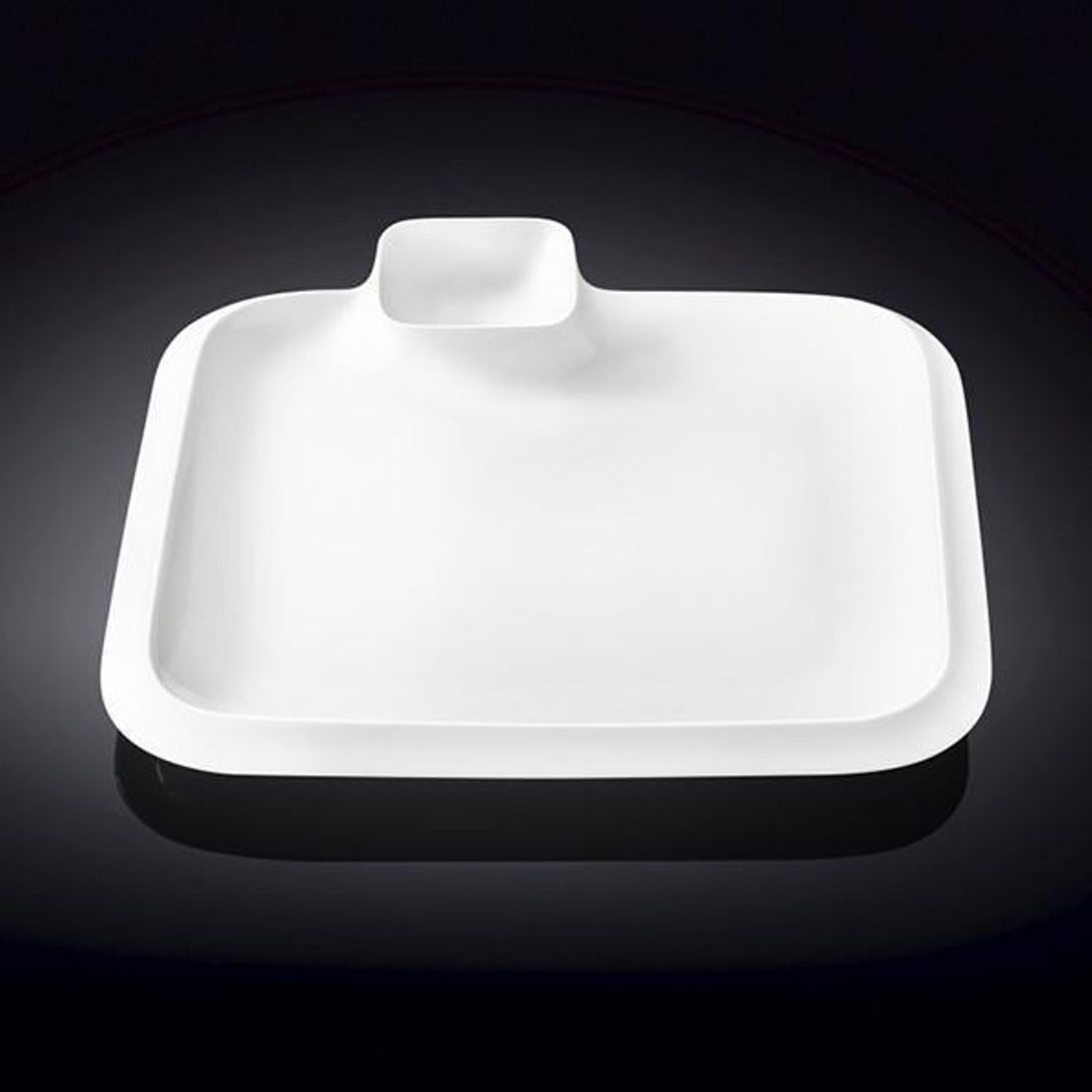 Wilmax Fine Porcelain Divided Square Platter, 12 in / 31 cm