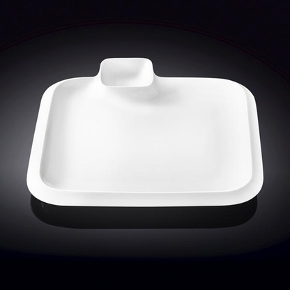 Wilmax Fine Porcelain Divided Square Platter, 12 in / 31 cm