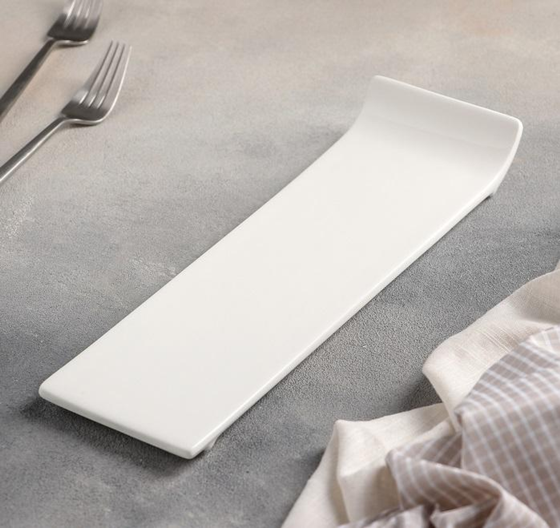 Wilmax White Porcelain Flat Rectangular Serving Dish, 12 in