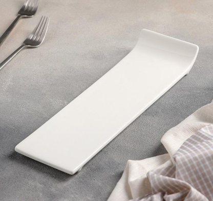 Wilmax White Porcelain Flat Rectangular Serving Dish, 12 in