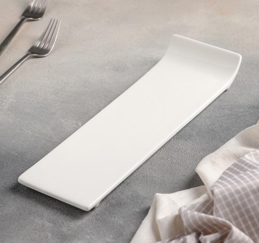 Wilmax White Porcelain Flat Rectangular Serving Dish, 12 in
