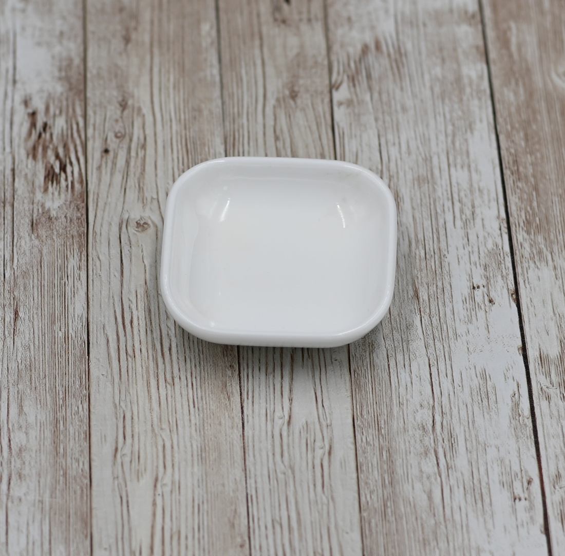 Wilmax White Porcelain Square Dish, 2.75 x 2.75 in