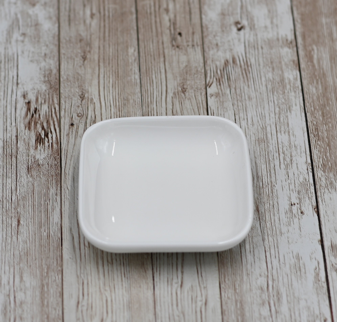 Wilmax White Porcelain Square Dish, 3.5 x 3.5 in