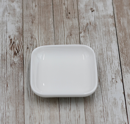 Wilmax White Porcelain Square Dish, 3.5 x 3.5 in