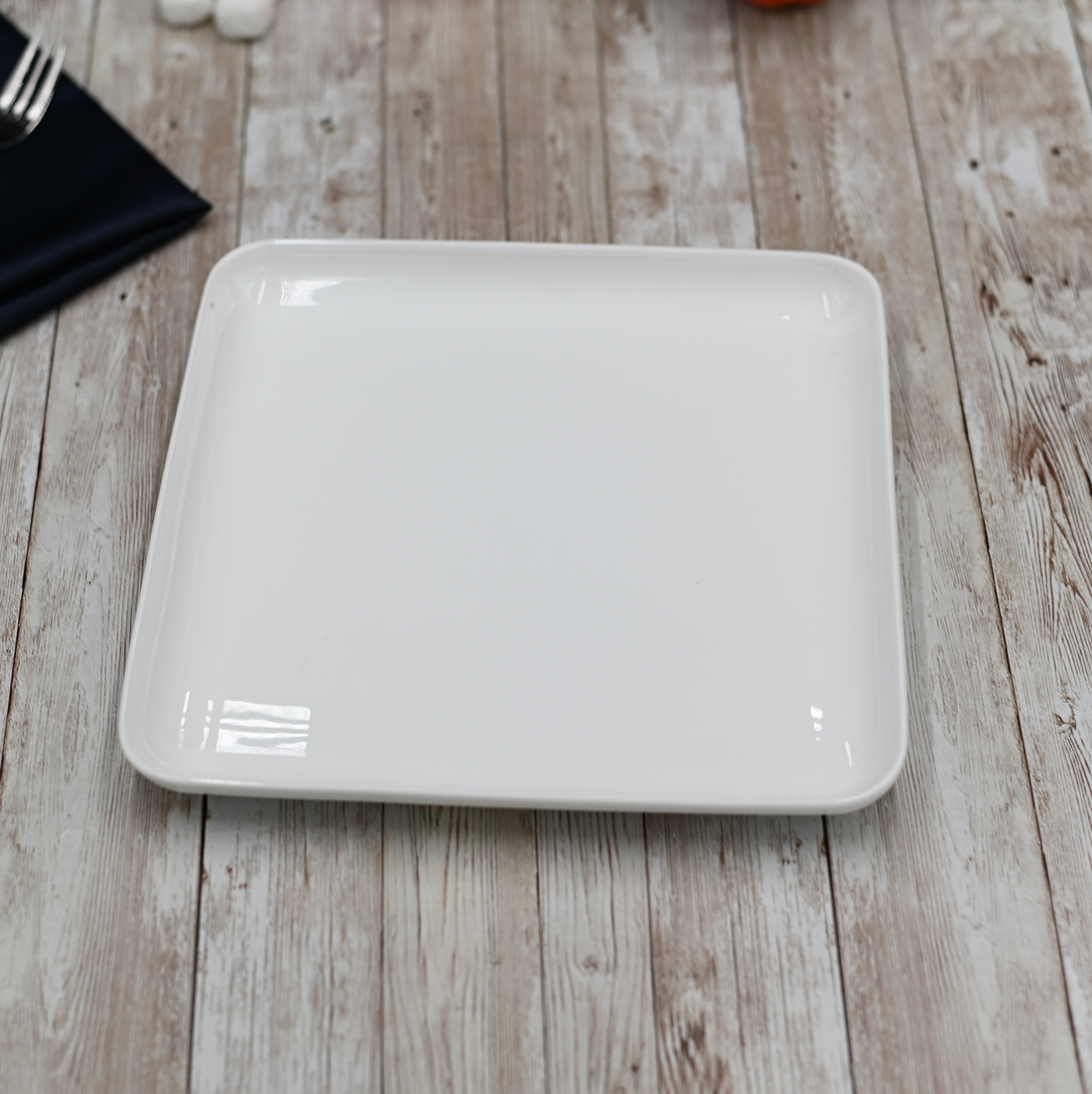 Wilmax White Porcelain Square Serving Dish, 8.5 in (Set of 6)
