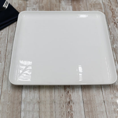 Wilmax White Porcelain Square Serving Dish, 9.5 in