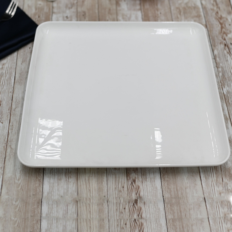 Wilmax White Porcelain Square Serving Dish, 9.5 in