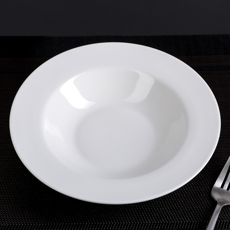 Wilmax White Porcelain Professional Deep Plate, 8 in