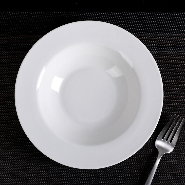 Wilmax White Porcelain Professional Deep Plate, 8 in