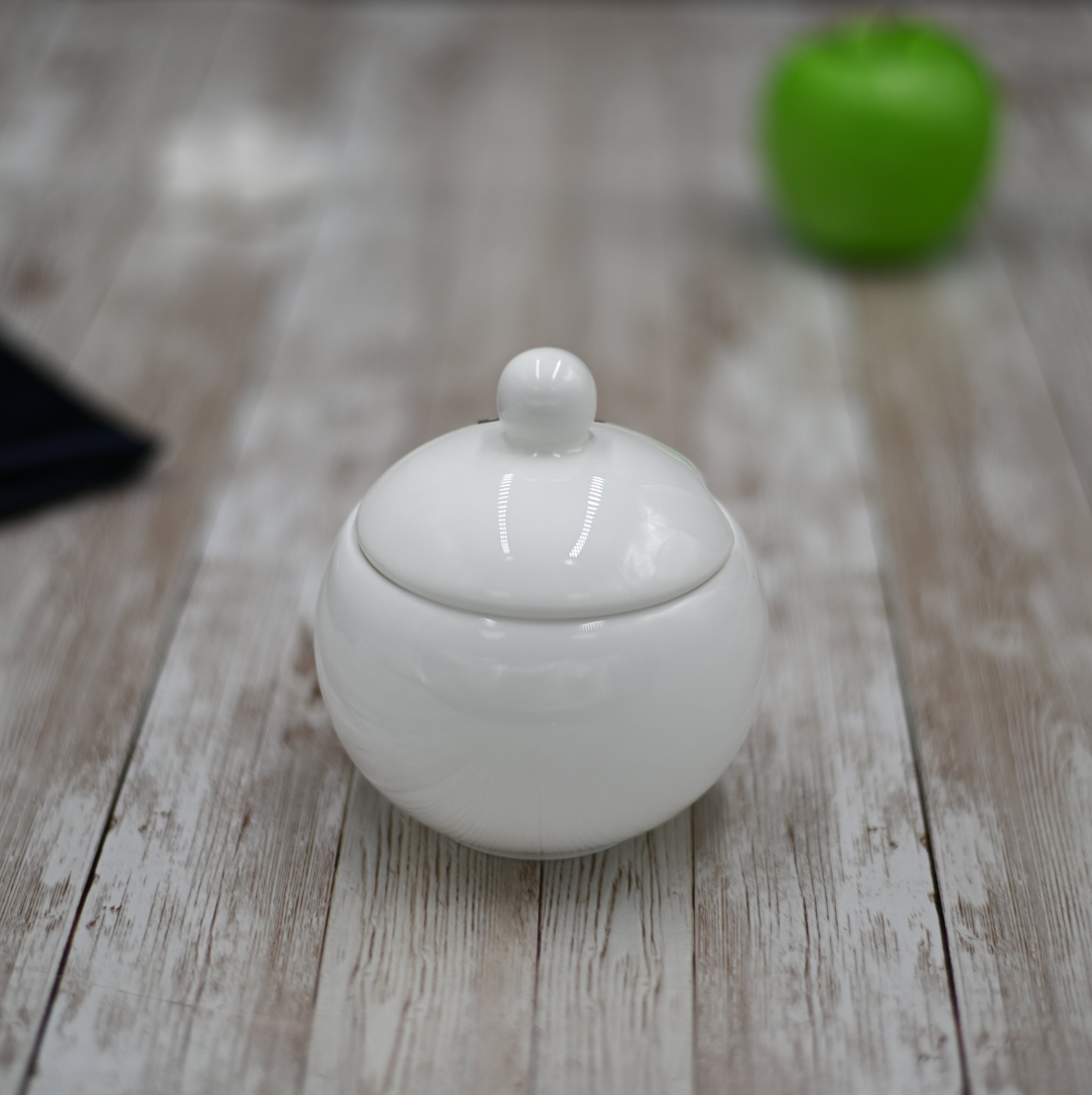 Wilmax White Porcelain Sugar Bowl, 11 fl oz (325 ml)