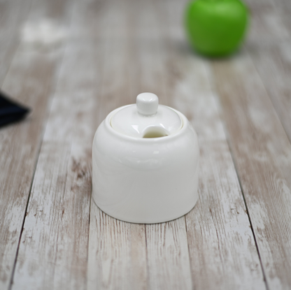 Wilmax White Porcelain Sugar Bowl, 9 fl oz (280 ml)