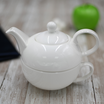 Wilmax Porcelain Teapot and Cup Stacking Set