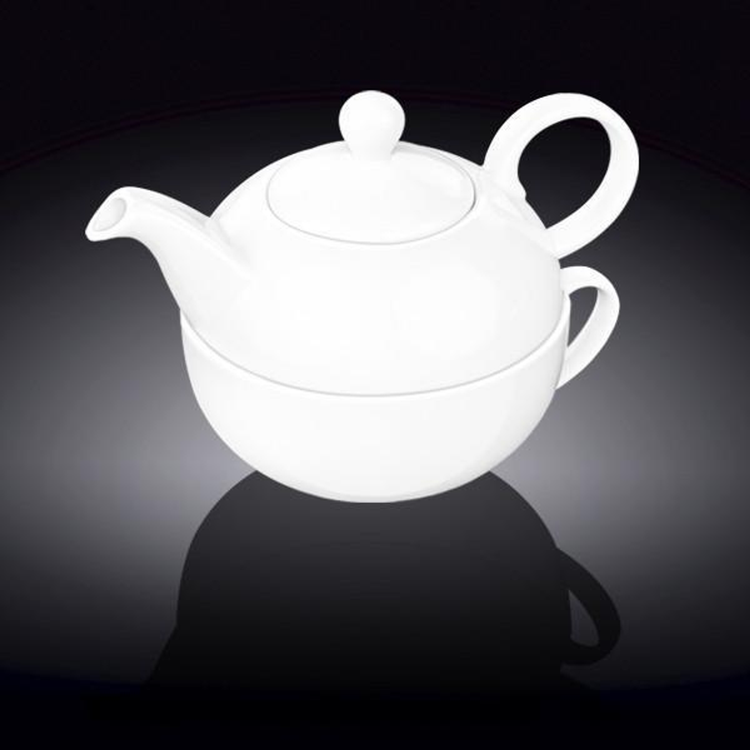 Wilmax Porcelain Teapot and Cup Stacking Set