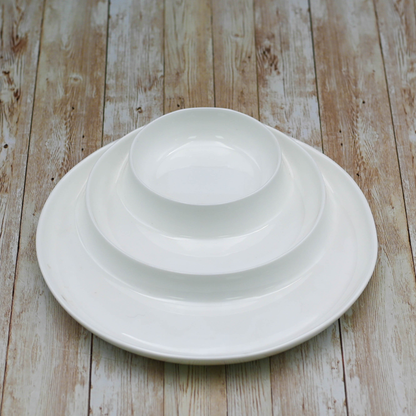 Wilmax White Porcelain 3-Compartment Round Divided Dish, 10 in