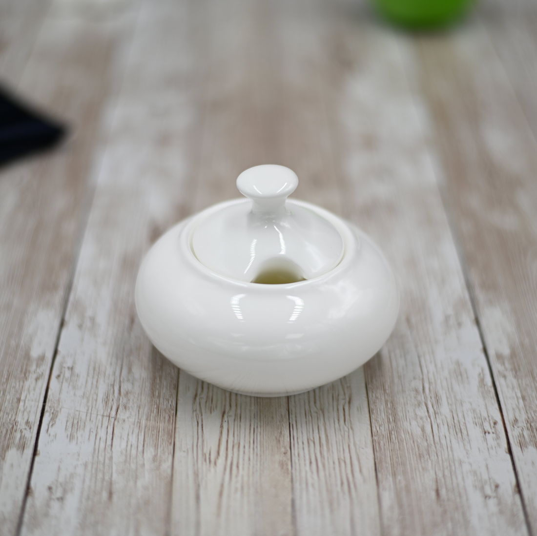 Wilmax White Porcelain Sugar Bowl, 8 fl oz (250 ml)