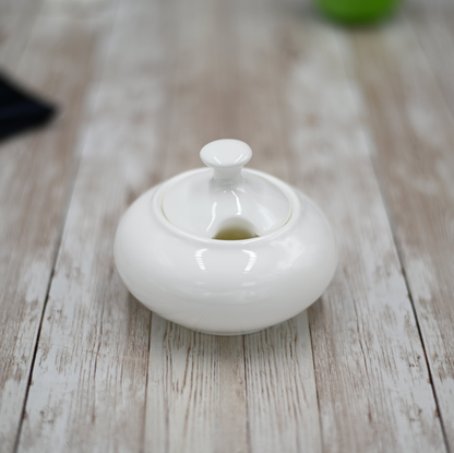 Wilmax White Porcelain Sugar Bowl, 8 fl oz (250 ml)