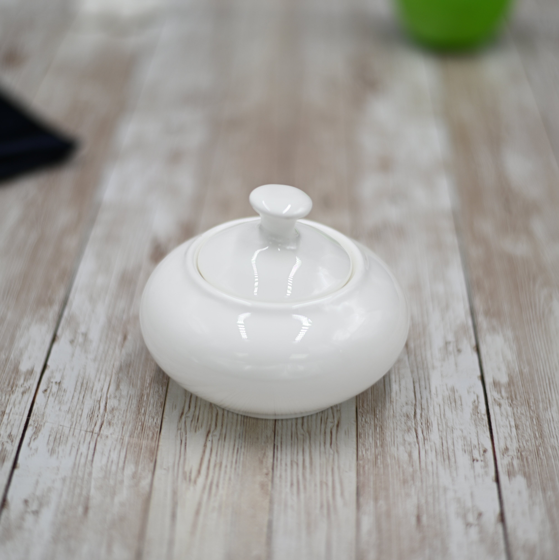 Wilmax White Porcelain Sugar Bowl, 8 fl oz (250 ml)