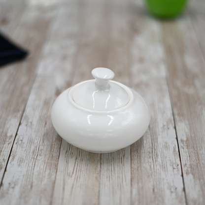 Wilmax White Porcelain Sugar Bowl, 8 fl oz (250 ml)