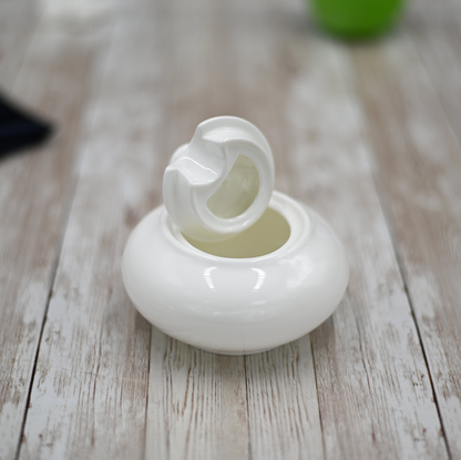 Wilmax White Porcelain Sugar Bowl, 8 fl oz (250 ml)