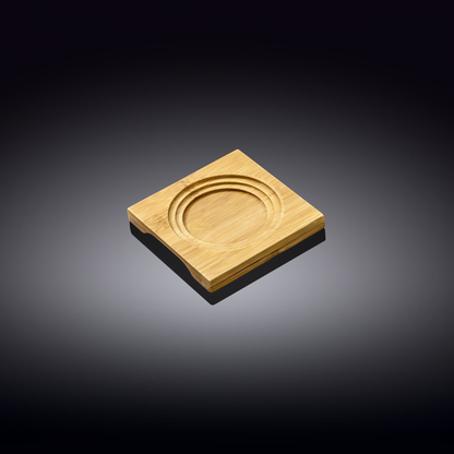 Wilmax Bamboo Square Serving Tray, 4 x 4 in