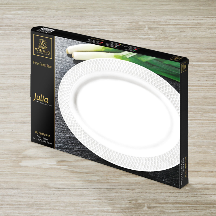 Wilmax White Porcelain Oval Platter, 14 x 10 in