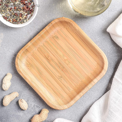 Wilmax Bamboo Square Plate, 6 x 6 in (15 cm)