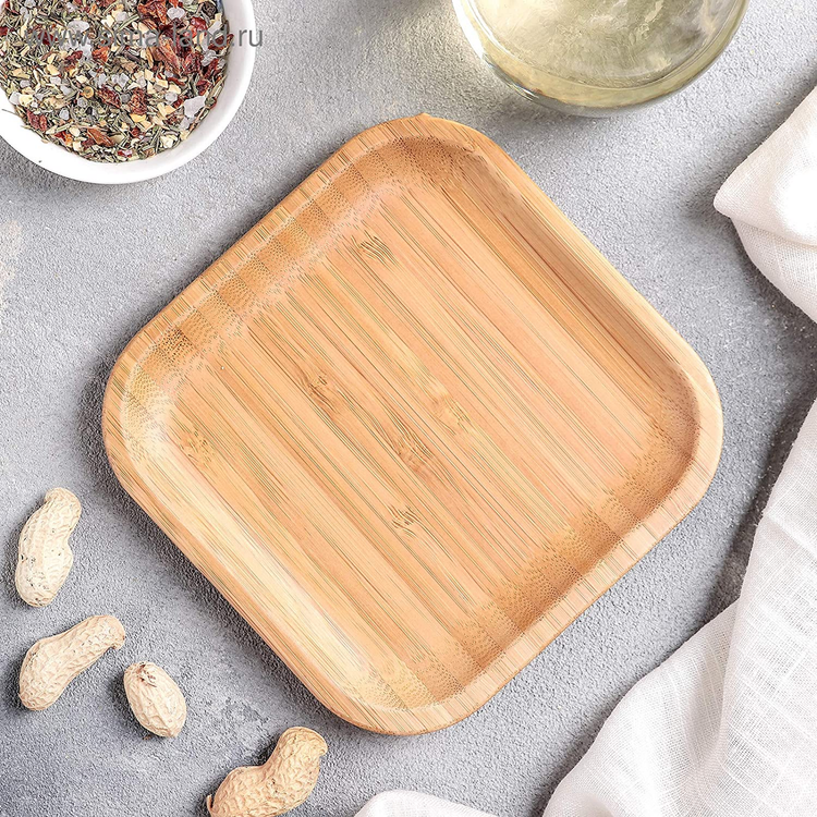 Wilmax Bamboo Square Plate, 6 x 6 in (15 cm)