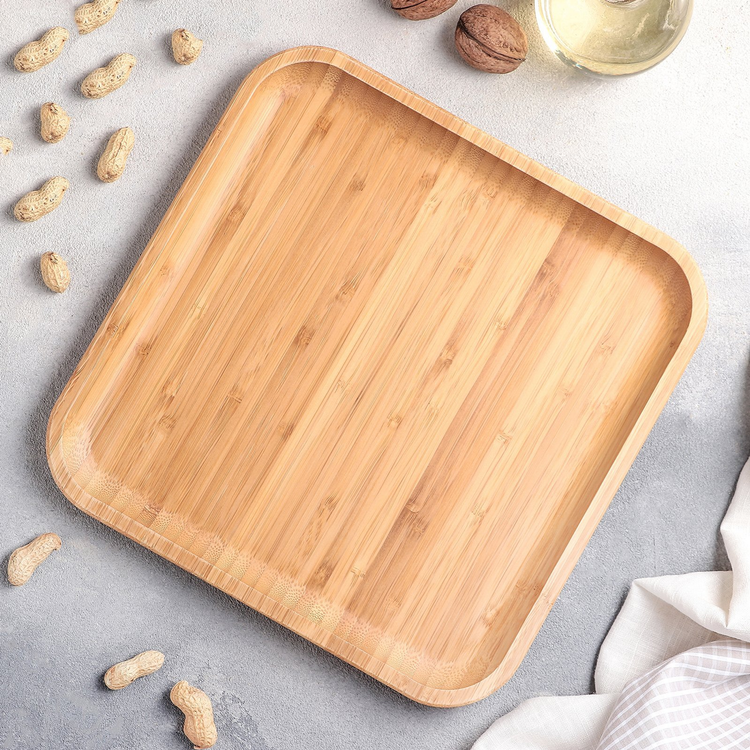 Wilmax Bamboo Square Serving Plate, 10 x 10 in (25.5 cm)