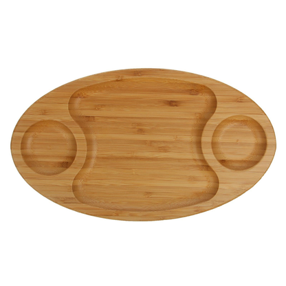 Wilmax Bamboo 3-Section Serving Platter, 14 x 8 in, Set of 6
